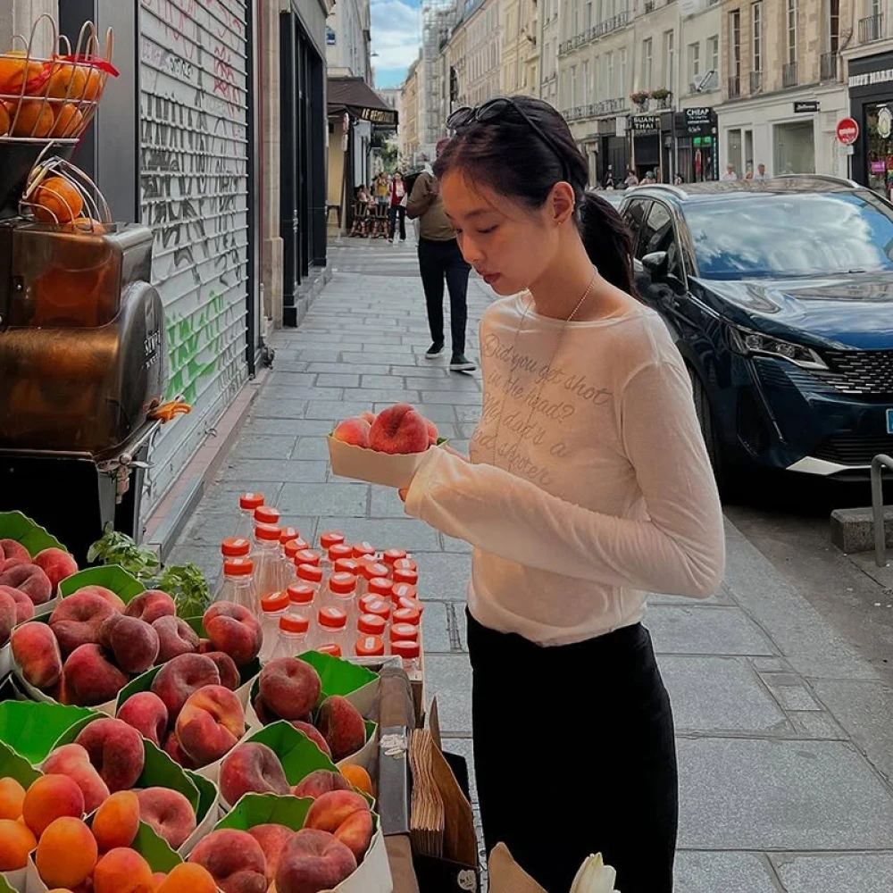 SylCue Letter Print T-Shirts Women Autumn New Trend o-Neck Full Sleeve Street Casual Fashion Versatile Style Elegant Clothing - Image 2